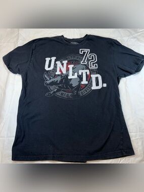 ECKO Unltd Short Sleeve Tee - Black with raised lettering on Rhino